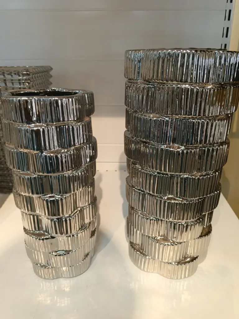DECO POT DE FLEUR ARGENTIN 2 PIECES