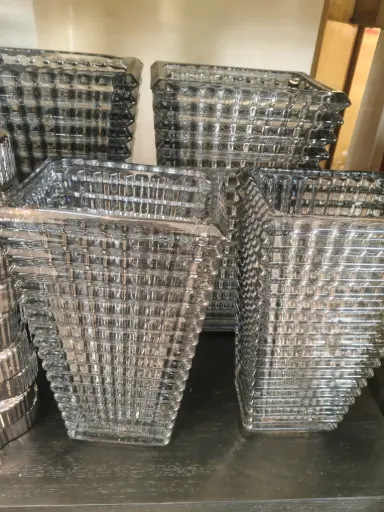 DECO VERRE FLEUR CUBE 2 PIECES